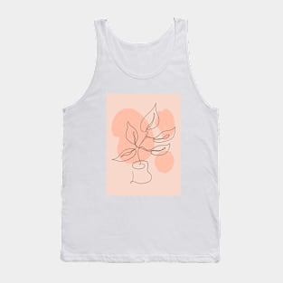 Modern houseplant line art Tank Top